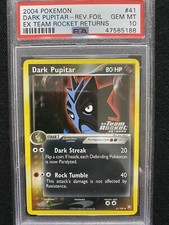 2004 Pokemon EX Team Rocket Returns Dark Pupitar Reverse Foil 41/109 PSA 10