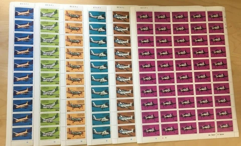 FULL SHEETS Grenadines 1976 182-7 - Aviation - Set of Sheets - MNH Cover