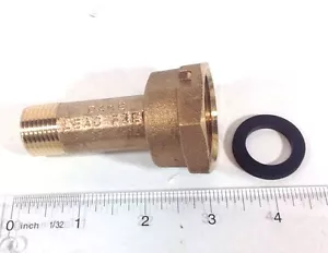 Accoppiamento RIDUTTORE MISURATORE ACQUA 3/4, NL ottone 3/4"" girevole x 1/2"" NPT x 2-1/2"" lungo - Foto 1 di 2