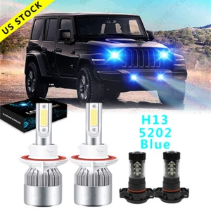 For Jeep Wrangler 2010-2020 LED Headlight Hi/Low Beam + Fog Light 4x Bulbs - Picture 1 of 12