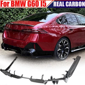 For BMW 5 Series G60 530e G61 i5 M60 2024UP DRY CARBON REAR BUMPER DIFFUSER LIP - Picture 1 of 16