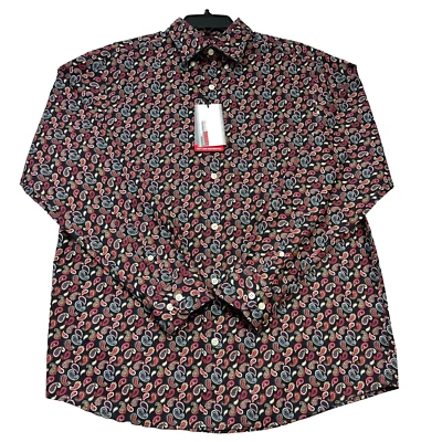 Camisa de hombre ROUNDTREE & YORKE travelSMART LS roja/negra cachemira talla S nueva con etiquetas $59 Foto 1 de 4