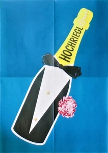 Póster original vintage HOCHRIEGL VINO ESPUMOSO AUSTRIACO c. 1960 - Imagen 1 de 1