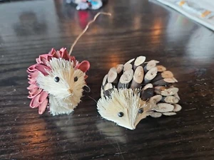 2 Natural Cone Hedgehog Ornaments Cones/Twigs Smoke Free Home - Picture 1 of 3