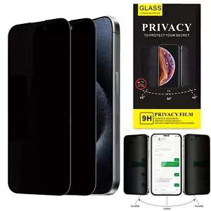 2 PACK Privacy Tempered Glass Screen Protector For iPhone 16 15 14 13 12 11 Max - Picture 1 of 7