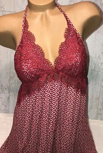 Victoria’s Women's Sz L Baby Doll Chemise Cotton Spandex Sissy Glossy Panty - Picture 1 of 12