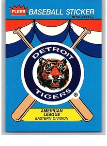 Adesivo logo squadra Fleer 1989 singolo Detroit Tigers S34 - Foto 1 di 2