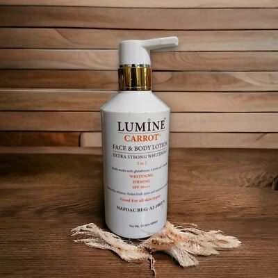 Loción reafirmante blanqueadora facial y corporal Lumine Zanahoria original 400 ml FPS 50++ Foto 1 de 3