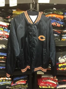 Linea gesso vintage? Giacca Bomber Chicago Bears NFL Raso Medium #5664 - Foto 1 di 10