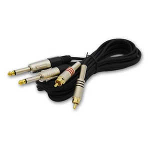 10 ft 2x RCA Male Plug to Dual 6.35mm 1/4" mono Audio Video AV Cable Cord - Picture 1 of 21