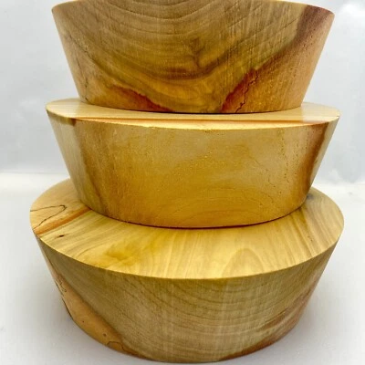 BUCKLEY SHOP WORKS 3 TULIP POPLAR BOWL BLANKS , 10”x3”, WOOD LATHE TURNING STOCK