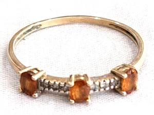 Anello oro imperiale 14 carati co citrino e diamanti 1,7 gr misura 10 ~100s ALTRO NEL MIO NEGOZIO - Foto 1 di 6
