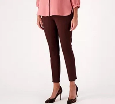 Day2Day By Duette NYC Regular Ponte Knit Skinny Pants Rich Chocolate XL $83.00 - Image 1 of 4