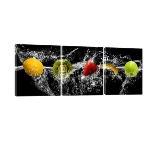 Dancing Fruit Modern Landscape Artwork 3 Panels Canvas Prints on Stretched Ca... - Picture 1 of 6