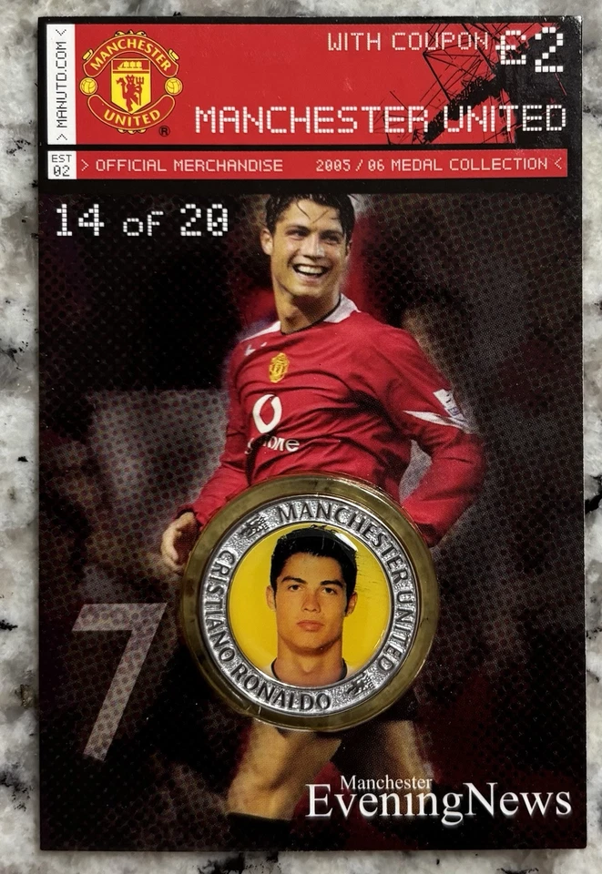Cristiano Ronaldo RC Manchester United Evening News Medallion 2005 Foto 1 de 2