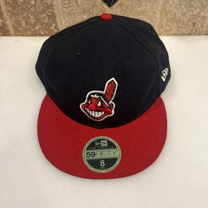 Gorra de béisbol New Era Cleveland Indians Chief Wahoo ajustada para hombre 8 gorra baja en el campo - Imagen 1 de 13