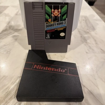 Donkey Kong 3 NES Nintendo 1986 Game Cartridge Authentic Tested Sleeve Cover - Image 1 of 4
