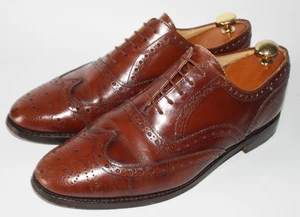Loake Yeovilton 758T Brown Leather Formal Brogues Shoes Size UK 7.5 - Picture 1 of 7