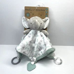 Dream Gro Elephant Activity Blankie Lovey Plush Security Blanket 14" Rattle NWT - Picture 1 of 5
