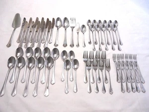FARBERWARE BAYPORT STAINLESS FLATWARE CHINA 61-PIECES - Picture 1 of 23
