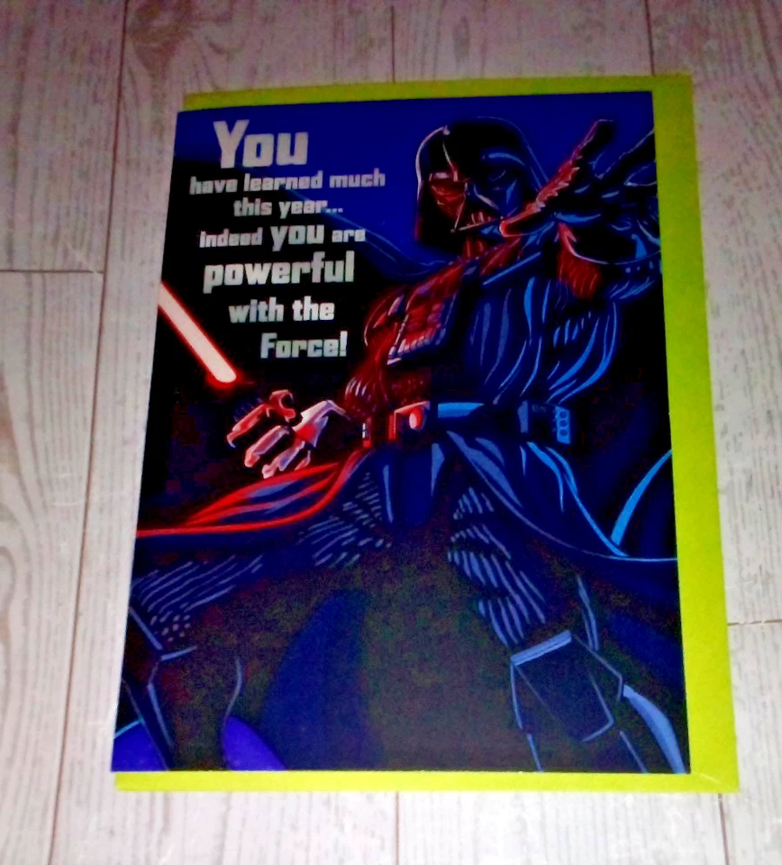 Happy Birthday Greeting Card Disney Star Wars Boy Hallmark 4 3/4" "