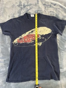 Retro Led Zeppelin Tee Mens Sz S Small Gildan Mothership Print Classic Rock Blue - Picture 1 of 4