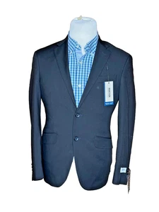 New 36S Kenneth Cole Reaction Slim Fit Black Dual Vent 2 Piece Suit FE5 - Picture 1 of 10