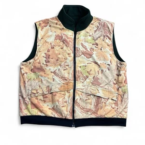 Vintage 90s L.L.Bean Camo Hunting Vest XXL Leaf Foliage Camouflage Reversable  - Picture 1 of 12