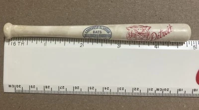 Mini bate de béisbol Louisville Slugger de plástico vintage de 4,75 pulgadas de los Detroit Tigers Foto 1 de 4