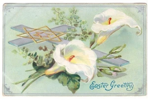 Easter Greetings, Flowers, Cross 1908 Tuck's Postcard Broken Circle Cancels - Picture 1 of 2
