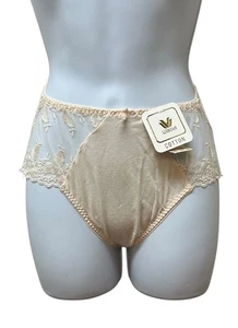 Vintage Wacoal Cotton Sheer Lace Hi Cut Panties Size M NEW - Picture 1 of 9