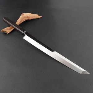 Coltello Sakimaru Sashimi 12 sole 360 mm finitura specchio manico corno di bufalo ebano - Foto 1 di 19