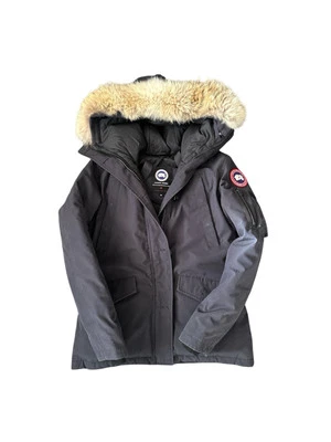 Canada Goose Parka Montebello Mujer Chaqueta Azul Marino Mediana Borde Piel 2530L Auténtica Foto 1 de 4