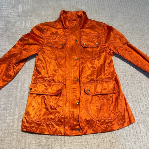Giacca donna Michael Kors piccola arancione metallizzato giacca vintage MK