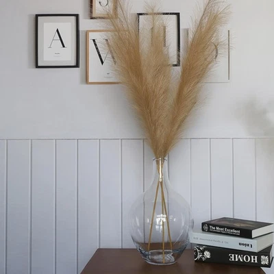 15-дюймовая большая стеклянная напольная ваза для пампасов травы растений цветов, выдувная вручную большая блестящая... - Изображение 1 из 4