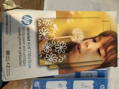 NEW! HP Sprocket Studio 4 x 6 Photo Paper & Cartridges 80 Sheets, 2 Cartridges - Image 1 of 2