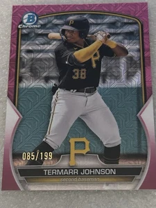 2023 Bowman Termarr Johnson BCP-88 Fuchsia Crater Refractor 85/199 Pirates - Picture 1 of 3