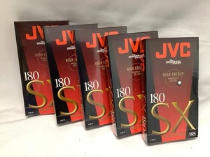 5 NEW SEALED JVC VHS 180 SX VIDEO CASSETTE 3 HOUR TAPES - Picture 1 of 2