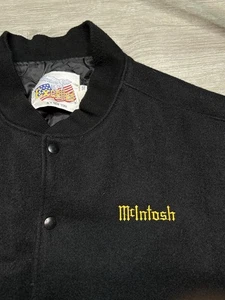 Vintage 80s 90s Mcintosh Promo Employee Varsity Jacket Snap Embroidered  - Picture 1 of 10