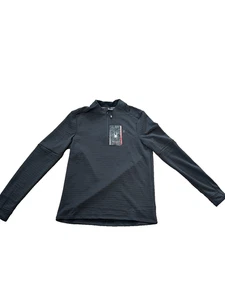 Spyder Active Pullover Mens Medium Black Quarter Zip Long Sleeve Sport SPM895A - Picture 1 of 6