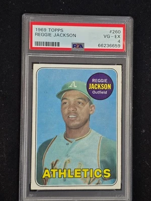 1969 Topps #260 Reggie Jackson RC PSA 4 centered - Image 1 of 2