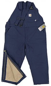 Carhartt FR NFPA CAT4 100% Cotton Duck Bib Quilt Lined Overall Men's Large 40/28 - Picture 1 of 4
