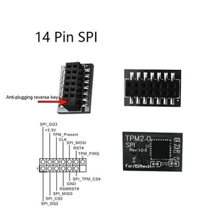 TPM2.0 Sicherheitsmodul SPI 14 Pin für Asrock TPM2 -SLI -S -SPI Plattform - Bild 1 von 8