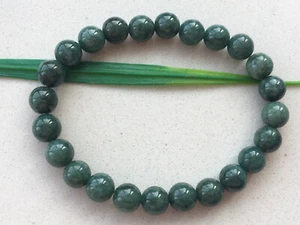 8mm Certified 100% Natural Oil green Burma JADE Jadeite Reiki bead Bracelet 0069 - Picture 1 of 11