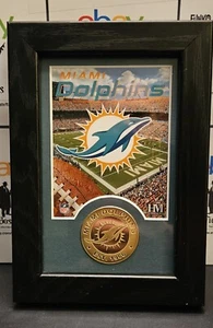 NFL Miami Dolphins Football Highland Mint Plaque Photo Frame with Minted Coin - Picture 1 of 4