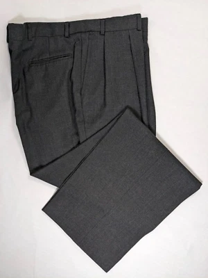Pantalones de vestir Stafford | 55/45 poliéster/lana | carbón oscuro | 38 W/33 pulgadas/45 salidas Foto 1 de 4