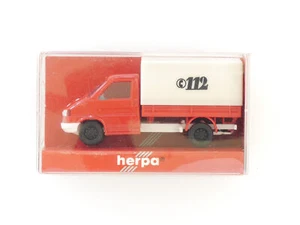 Herpa 042369 VW T4 Flatbed Tarpaulin Fire Brigade Emerency Vehicle Zz 1606-15-40 - Picture 1 of 2