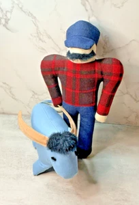 Paul Bunyan & Babe Dolls Lady Slipper Designs Vintage Great Condition - Picture 1 of 20