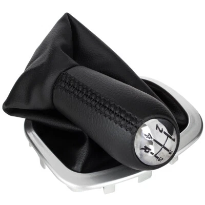 POMMEAU LEVIER DE VITESSE 5 +R SOUFFLET NOIR POUR RENAULT CLIO III GRANDTOUR - Photo 1/4