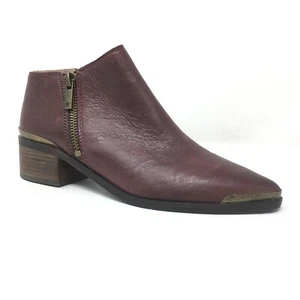 NEW Lucky Brand Kaedee Ankle Boots Booties Shoes Womens Size 5 Burgundy Leather - Picture 1 of 9